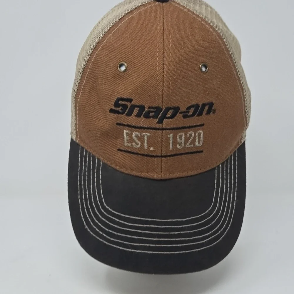 SnapOn baseball cap‎ Brown With Nylon Mesh Adjustable Trucker Hat